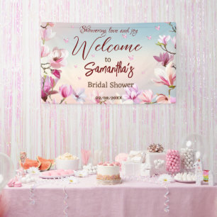 Banderoles Romance en Fleur - Bienvenue à la Soirée de Mariag