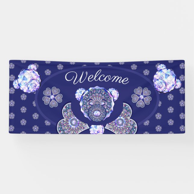 Banderoles Rosace bleu ou rouge pour bébé&enfant (Horizontal)