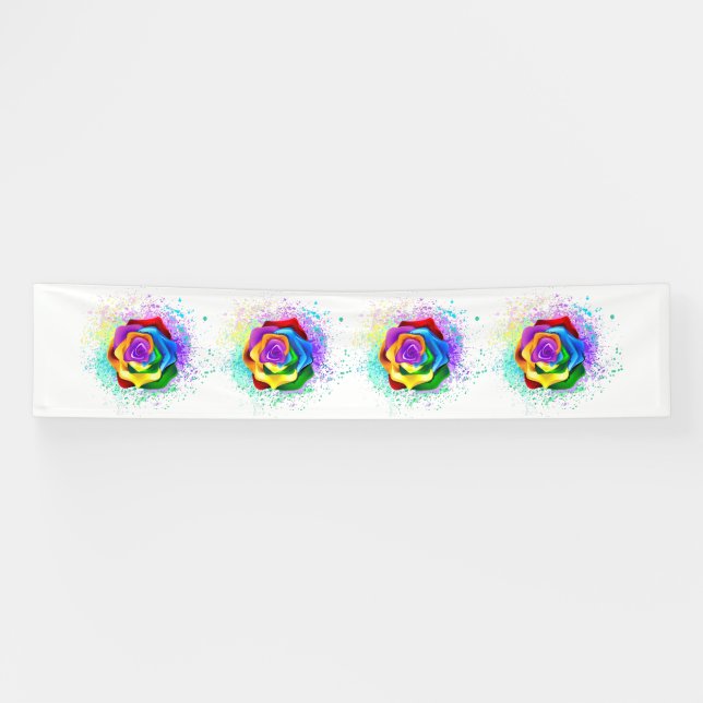 Banderoles Rose arc-en-ciel coloré (Horizontal)