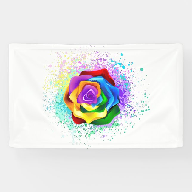 Banderoles Rose arc-en-ciel coloré (Horizontal)