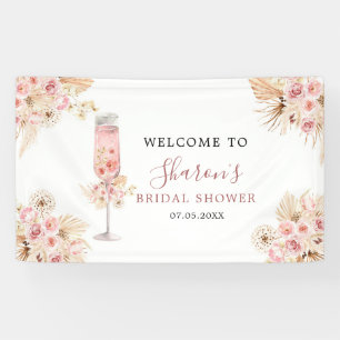 Banderoles Rose Boho Rose Soiree Fête des mariées Grande bann