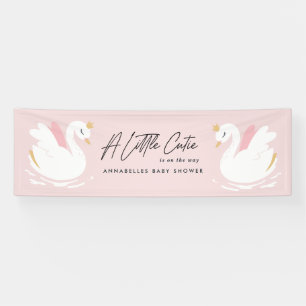 Banderoles Rose girly mignon cygne élégant baby shower fêt