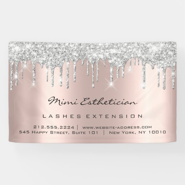 Banderoles Rose Gold Blush Eyelash Maquillage mariale (Horizontal)