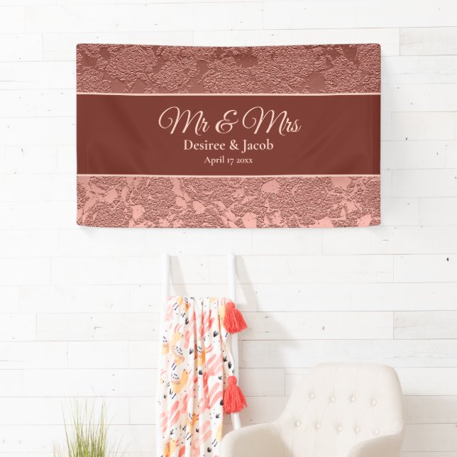 Banderoles Rose Gold Elegant Photo Booth Mariage (En situation)