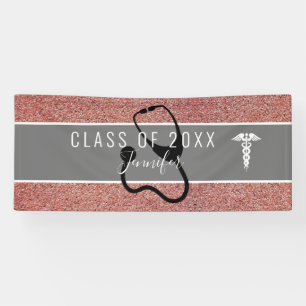 Banderoles Rose Gold Parties scintillant Infirmière Diplôme