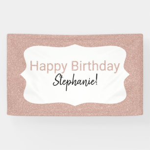 Banderoles Rose Gold Parties scintillant Joyeux anniversaire