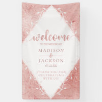 Rose Gold Shimmer Metallic Foil Mariage Bienvenue