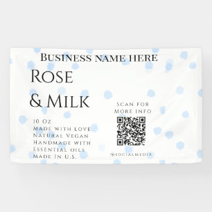 Banderoles Rose lait fait main soap entreprise QR code ajoute
