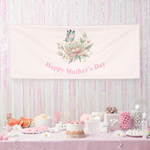 Banderoles Rose Magique et Papillon Pastel pour la Fête des M