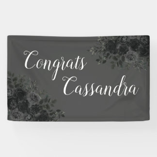 Banderoles Rose noir foncé gothique fête de graduation gris