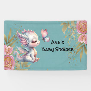Banderoles Rose Or Floral Dragon Papillon Girl Baby Douche