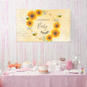 Banderoles Rose or rose tournesol maman à être Baby shower