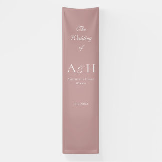 Banderoles Rose Pink Fabric Wedding Welcome Banner