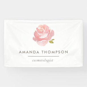 Banderoles Rose rose poudrée aquarelle chic