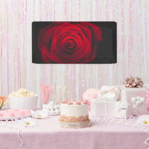 Banderoles Rose rouge sur effet vintage arrière - plan noir