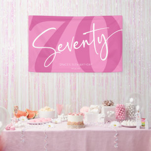 Banderoles Rose Soixante-dix-soixante-dixième fête d'annivers
