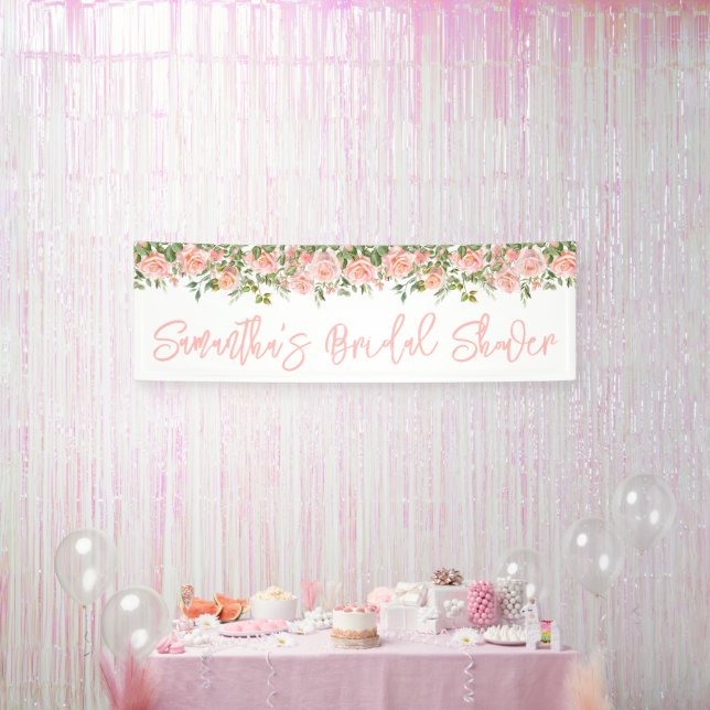 Banderoles Roses aquarelles roses Longue douche de mariage (Fête)