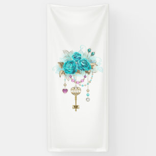 Banderoles Roses turquoise avec touches