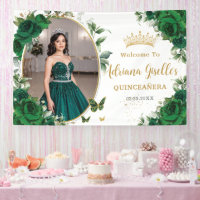 Roses Vert Émeraude Floral Quinceañera Photo