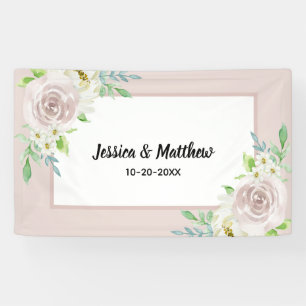 Banderoles Rosewood Mauve Clair Aquarelle Rose Mariage