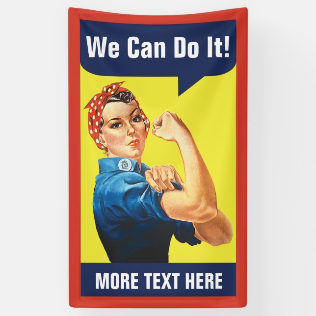 Banderoles Rosie the Riveter with your custom text (Vertical)