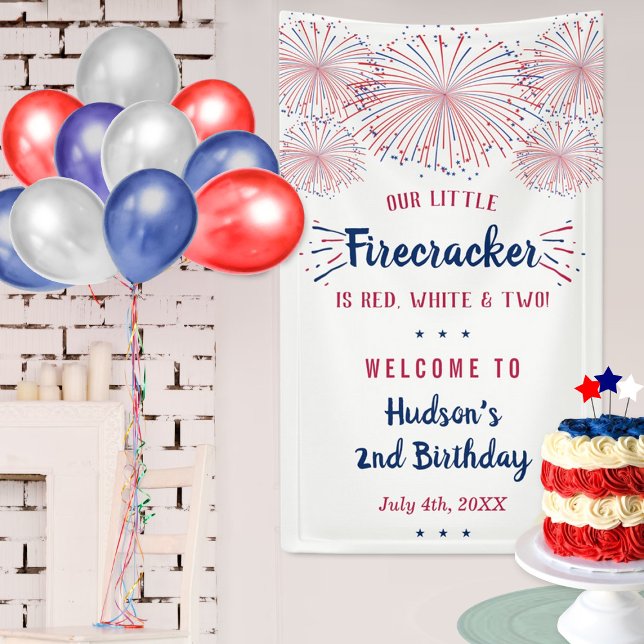 Banderoles Rouge, Blanc & Deux ! 4 juillet 2e anniversaire (Créateur téléchargé)