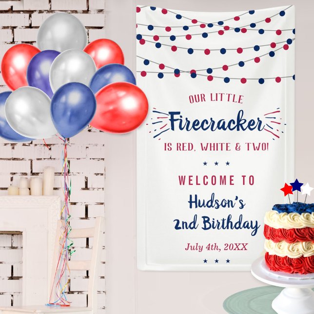 Banderoles Rouge, Blanc & Deux ! 4 juillet 2e anniversaire (Créateur téléchargé)