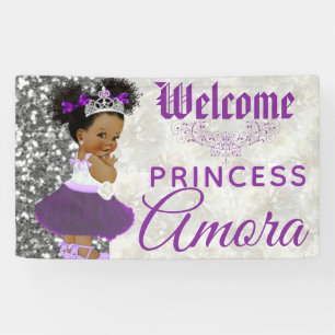 Banderoles Royal African Princess Purple Silver Parties scint