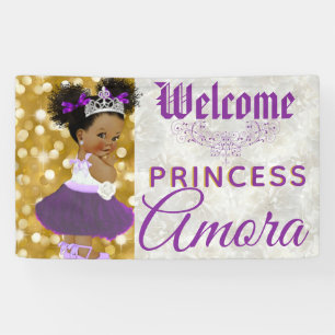 Banderoles Royal African Princess Purple Silver Parties scint