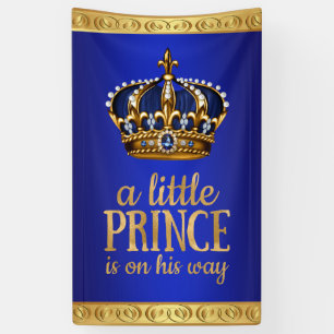 Banderoles Royal Blue Prince Crown Boy Baby shower