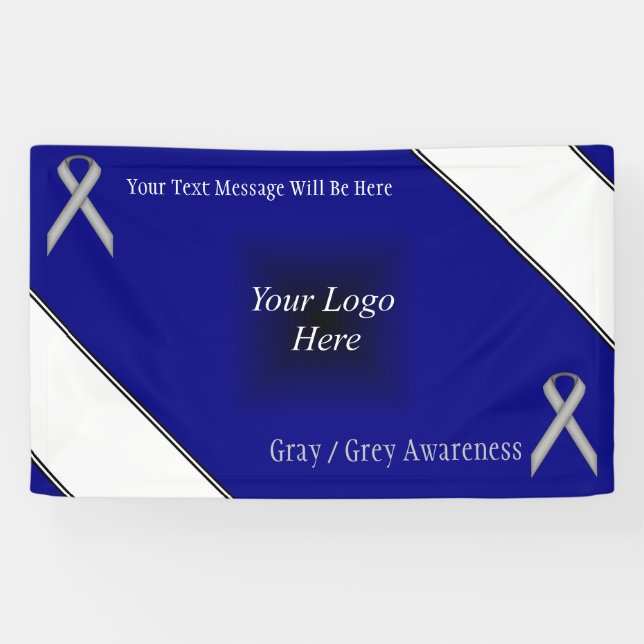 Banderoles Ruban standard gris par Kenneth Yoncich (Horizontal)