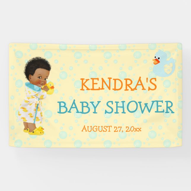 Banderoles Rubber Duck Ducky Gender Neutral African American (Horizontal)