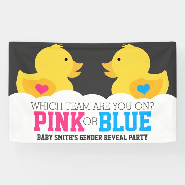 Banderoles Rubber Ducky Pink ou Blue Genre Reveveight Party (Horizontal)