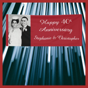 Banderoles Ruby Red 40th Anniversary Party Élégante photo