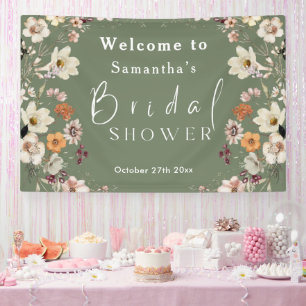 Banderoles Russe Boho Fleur sauvage Sage Green Fête des marié