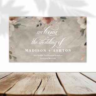 Banderoles Russe Cottagecore Beige Taupe Mariage Bienvenue