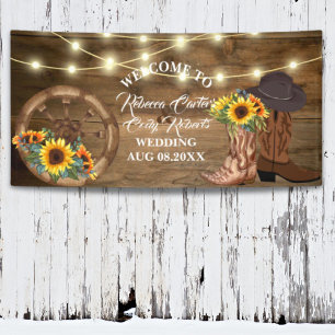 Banderoles Russe Cowboy Tournesol Ouest Mariage Bienvenue
