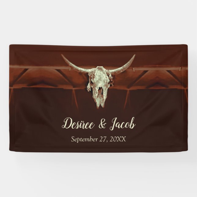 Banderoles Russe Western Mariage Brown Pays Taureau (Horizontal)