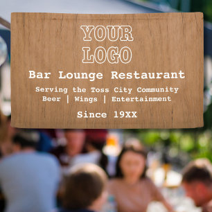 Banderoles Rustic Ajouter Logo Bar Lounge Restaurant Marketin