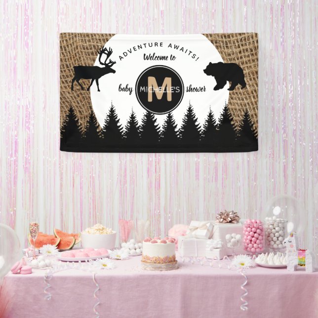 Banderoles Rustic Camping Outdoors Baby shower d'aventure (Fête)