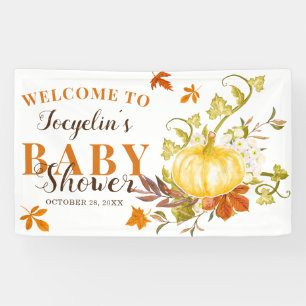 Banderoles Rustic Fall Citrouille   Baby shower aquarelle