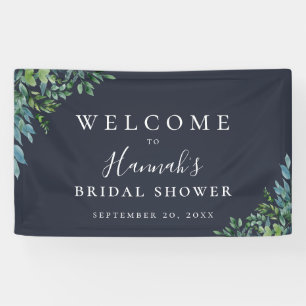 Banderoles Rustic Forest Foliing Navy Blue Party