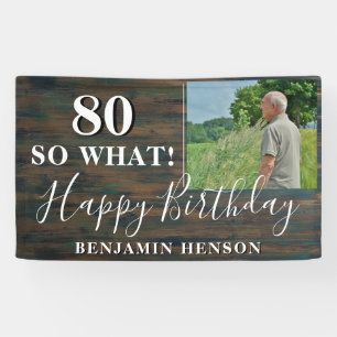 Banderoles Rustic Funny 80 Alors Quelle 80e fête d'anniversai