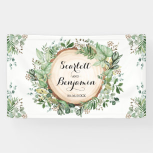 Banderoles Rustique Aquarelle Verdure Mariage fête nuptiale
