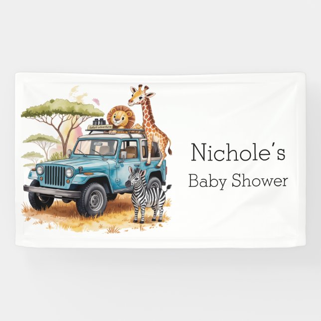 Banderoles Safari Adventure Boy Baby shower (Horizontal)