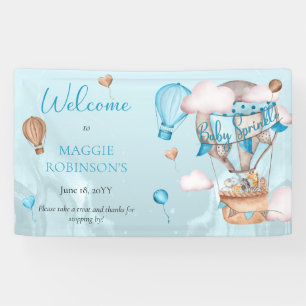Banderoles Safari Animaux Ballons Bleu Garçon Bébé Sprinkel