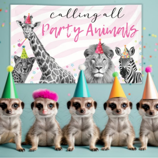 Banderoles Safari Anniversaire Appeler tous les animaux (Créateur téléchargé)