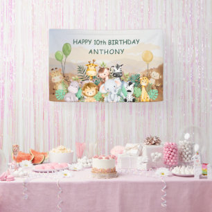 Banderoles Safari Bébé Animaux Anniversaire
