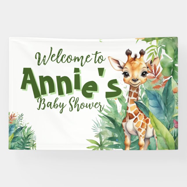 Banderoles Safari fleur sauvage : Baby shower inspiré par la  (Horizontal)