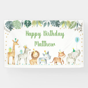 Banderoles Safari Party Animal Jungle Anniversaire